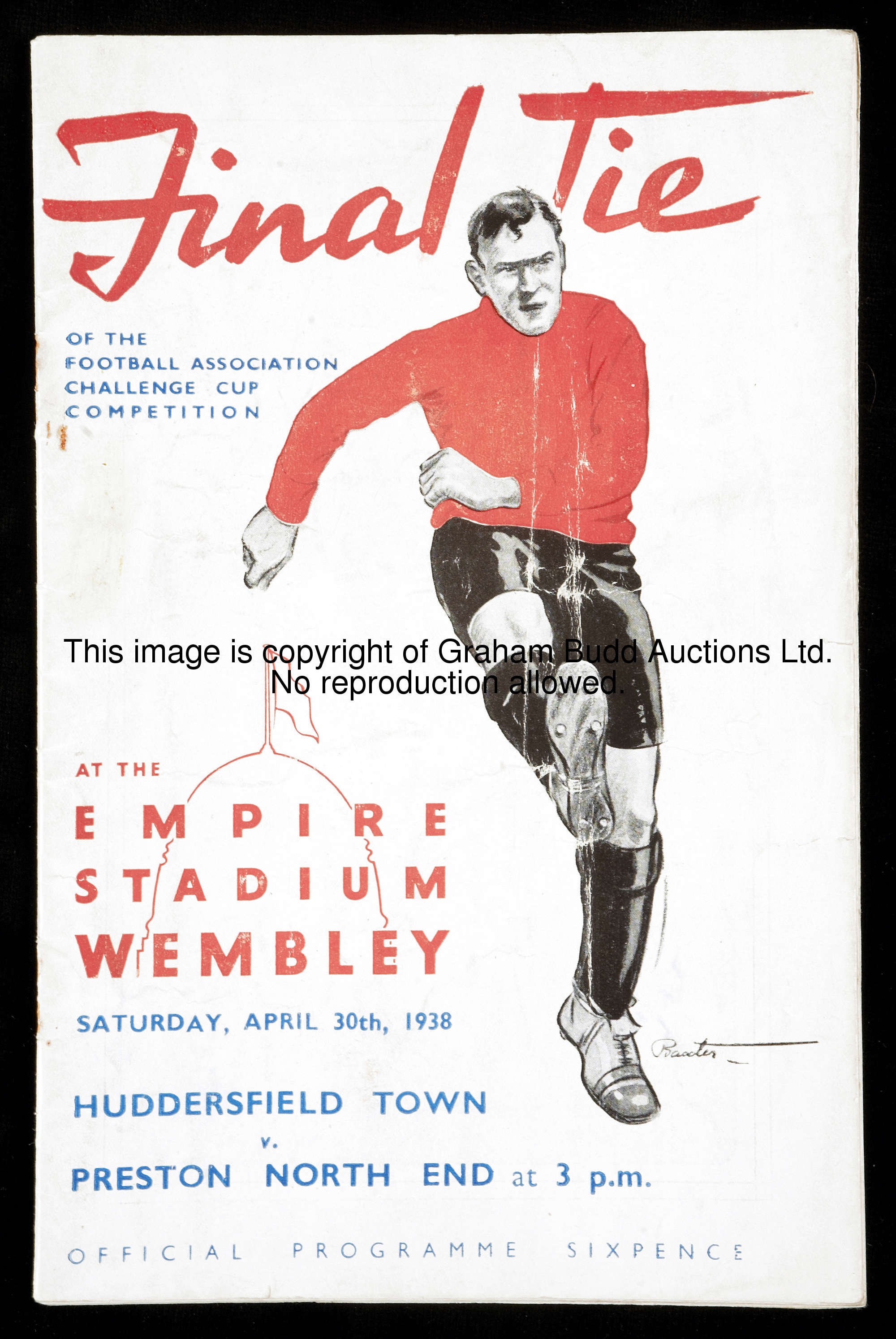 F.A. Cup final programme Huddersfield Town v Preston North End 30th April 1938