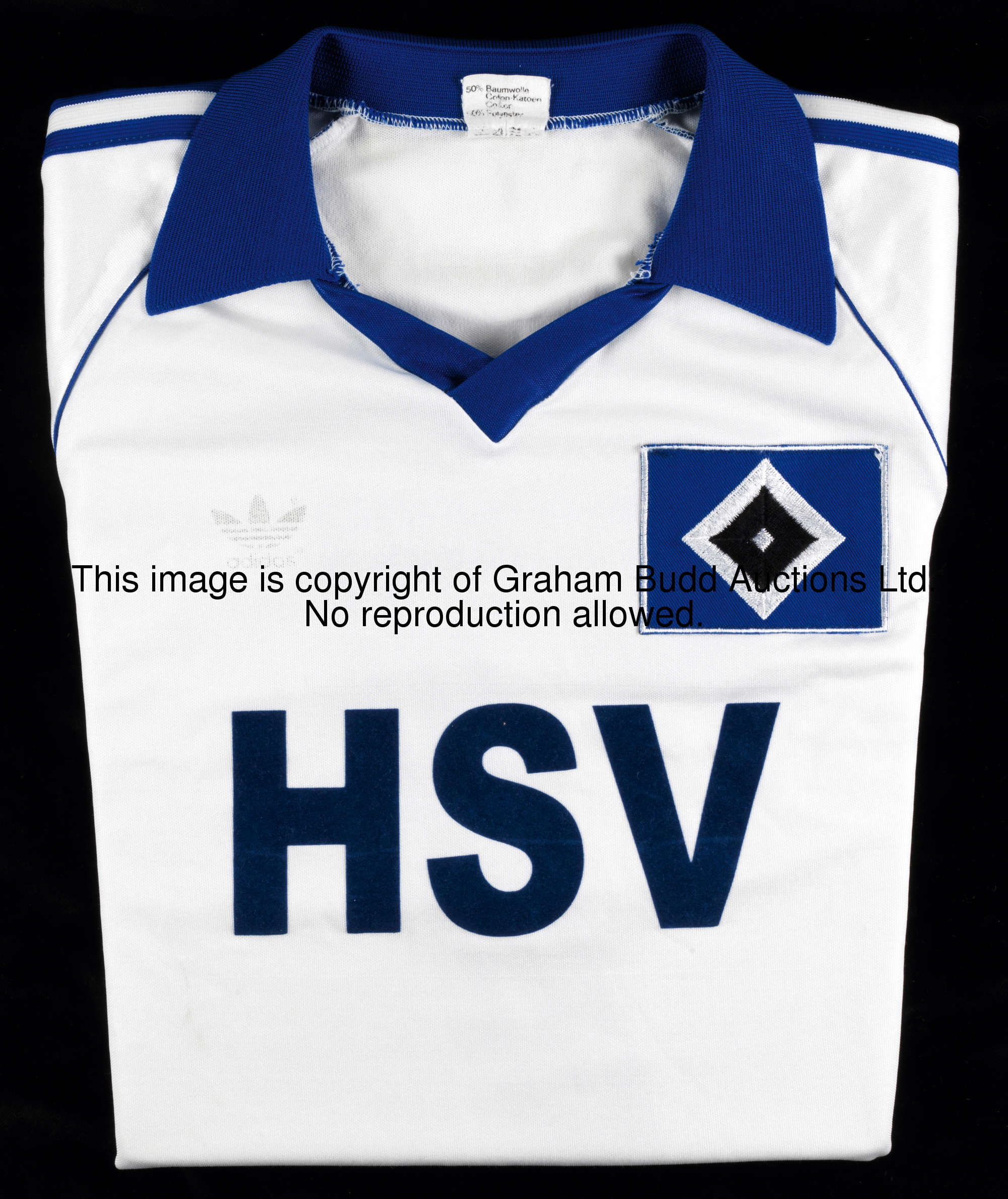 Kevin Keegan: a white Hamburg No.7 jersey late 1970s, short-sleeved