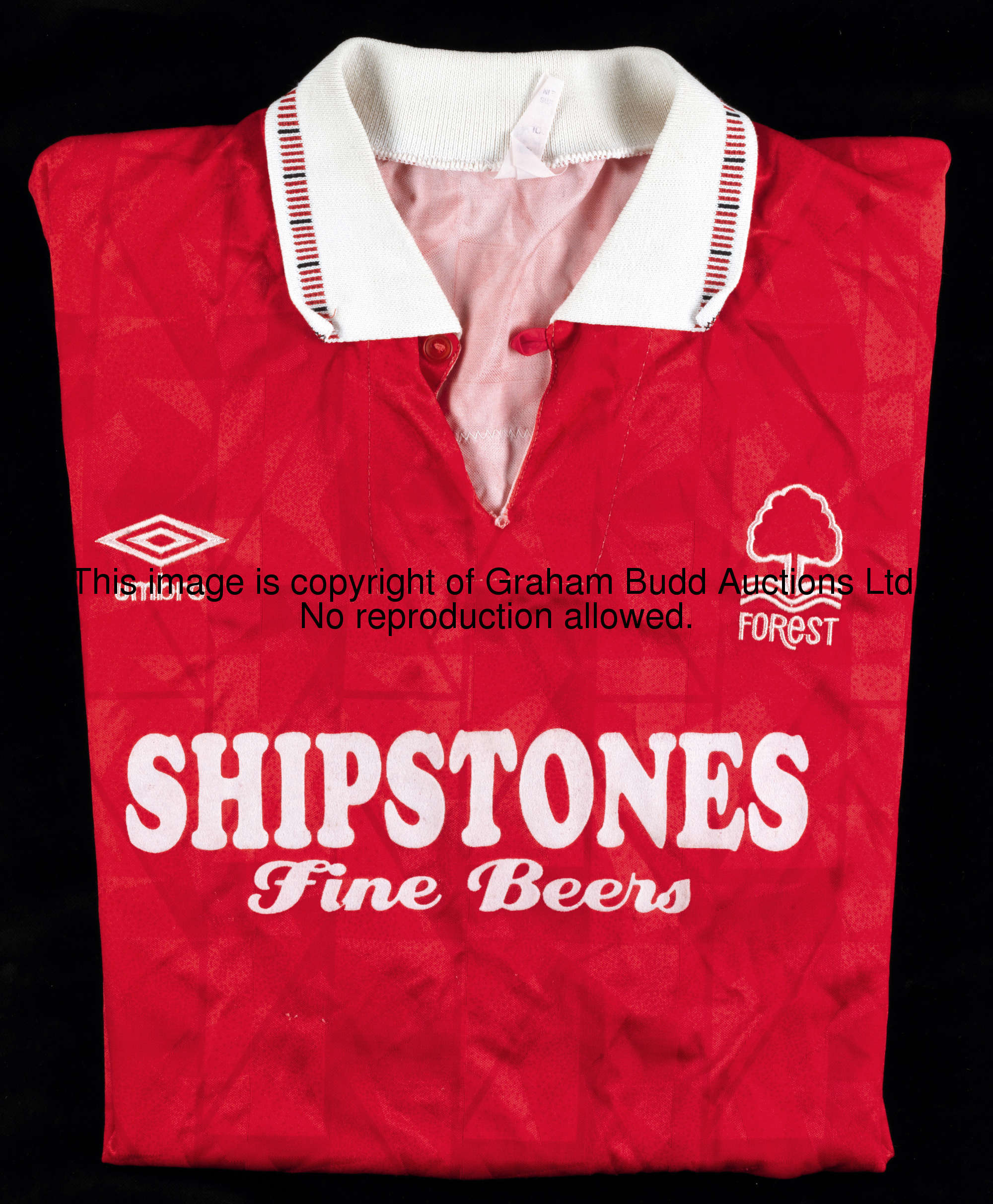 Two Nottingham Forest red short-sleeved home jerseys: Gary Charles and Carl Tiler, the Charles a No....