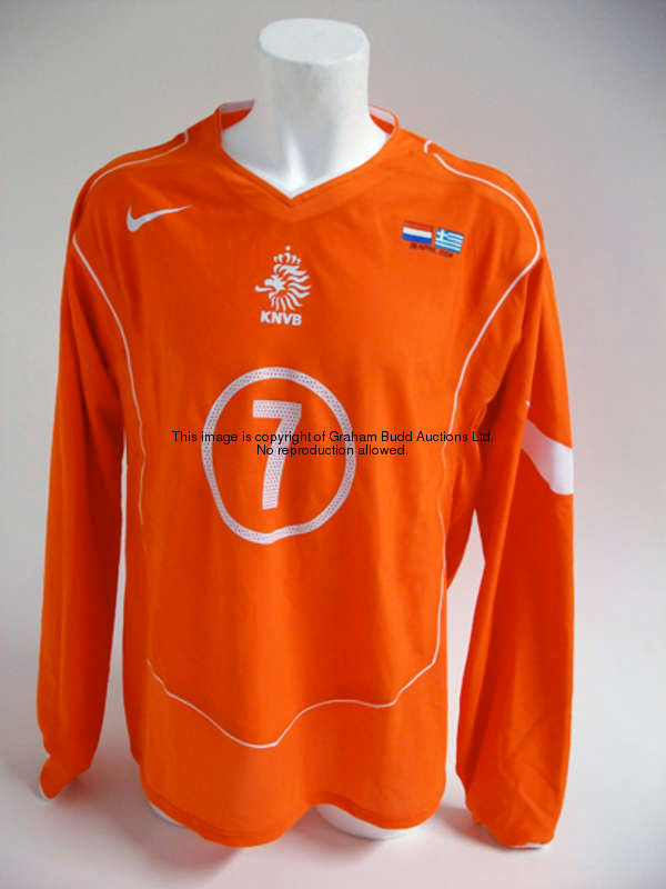 Clarence Seedorf: an orange Holland No.7 international jersey from the match v Greece 28th April 200...