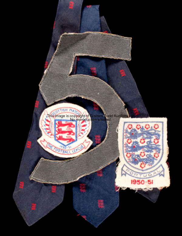 Jim Taylor Football Association and Football League shirt badges and neck ties, comprising: a cloth ...