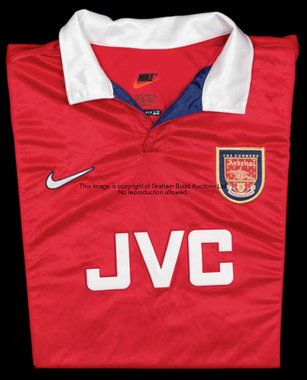 Matthew Upson: a red & white Arsenal No.20 Champions League jersey season 1998-99, short-sleeved, UE...