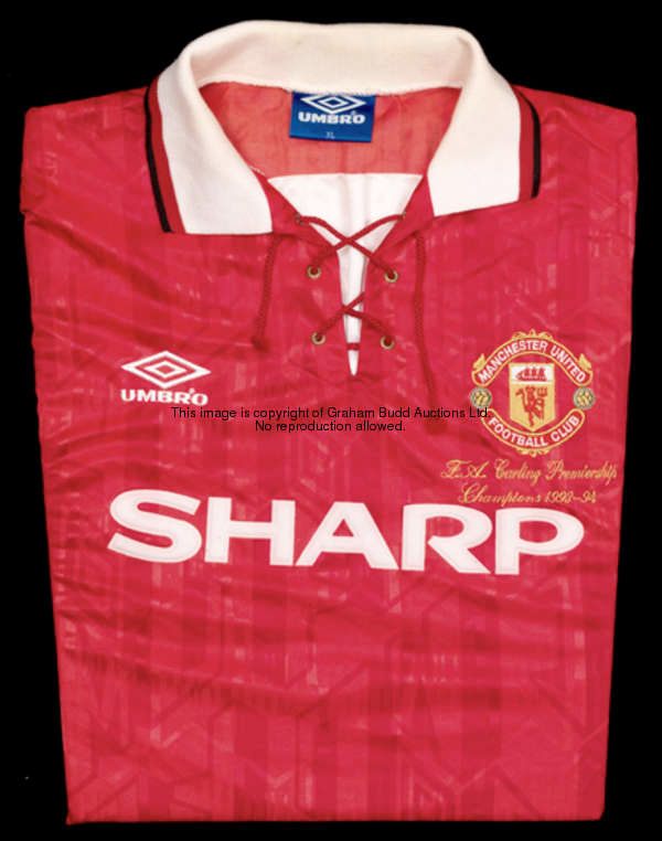 Mark Hughes: a red Manchester United No.10 special edition 1993-94 F.A. Carling Premiership Champion...