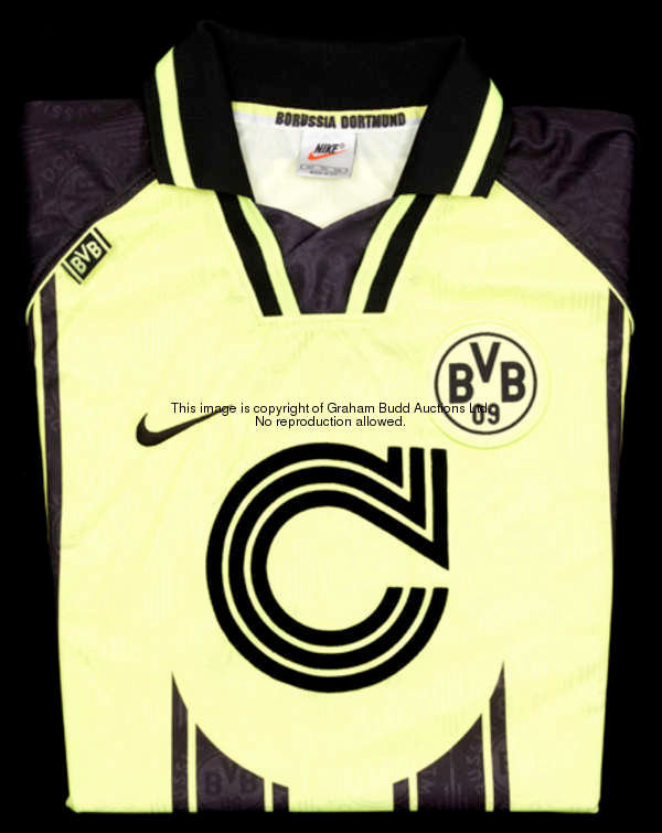 Stephane Chapusiat: a yellow & black Borussia Dortmund No.9 jersey from the 1996-97 Champions League...