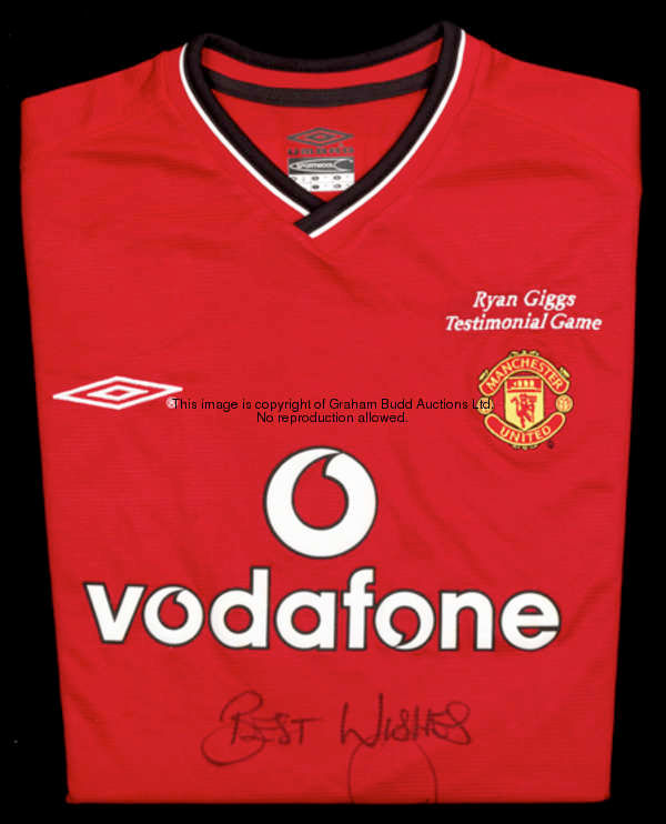 Andy Cole: a signed red Manchester United No.9 jersey from the Ryan Giggs Testimonial Game v Celtic ...