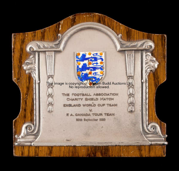 Jim Taylor's electroplate & enamel plaque for the Football Association Charity Shield played at Stam...