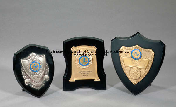 A group of three trophy shields awarded to player/manager Jim Taylor during Tunbridge Wells Rangers ...