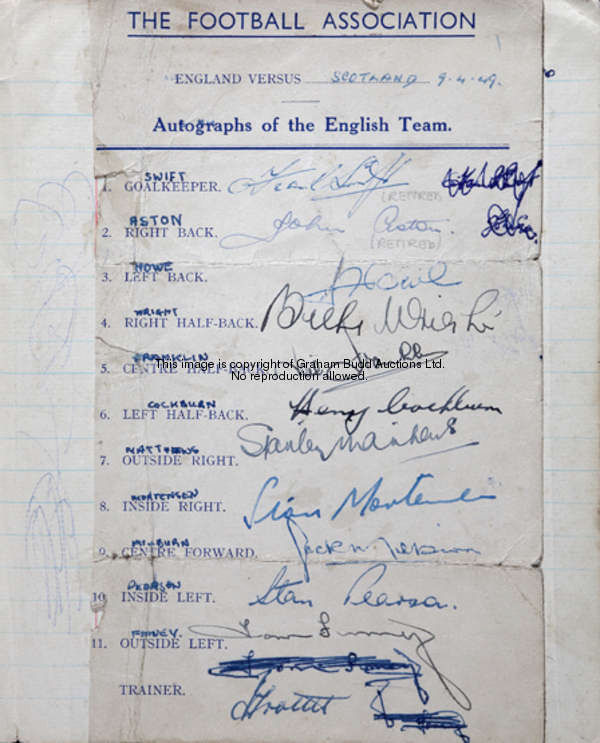 A group of three exercise books containing 1950s football autographs, team groups including on F.A. ...