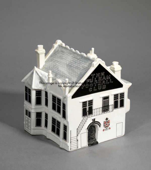 A chinaware model of The Craven Cottage at Fulham F.C, commissioned by Fulham F.C. from Chiswick Cer...