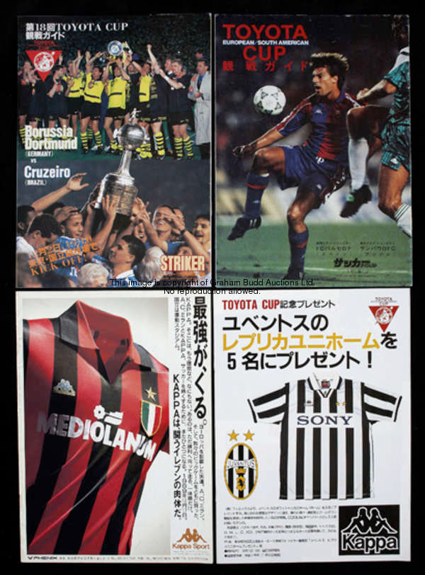 Ten Toyota Cup [European v South American Champions] programmes, all official Japanese issues, for 1...