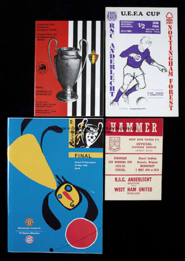 European finals & semi-finals: a collection of 106 programmes, 16 European Cup finals & 19 semi-fina...