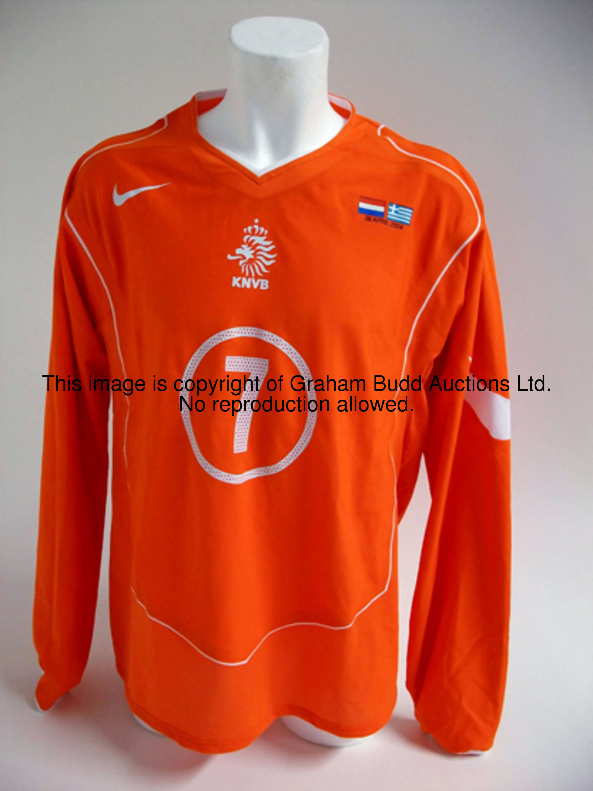 Clarence Seedorf: an orange Holland No.7 international jersey from the match v Greece 28th April 200...