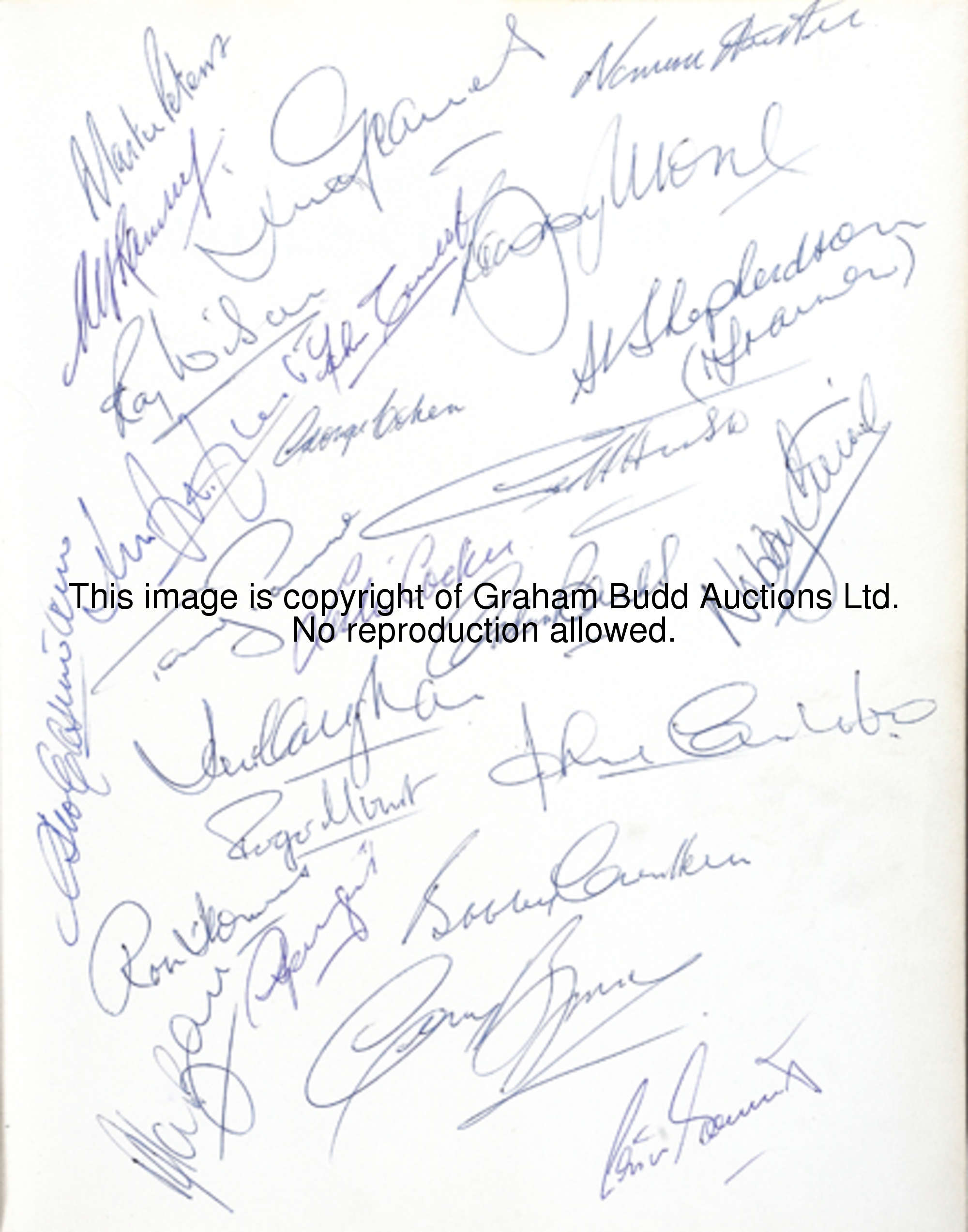 The Football Association World Cup Report 1966 fully signed by manager Alf Ramsey, trainers Harold S...
