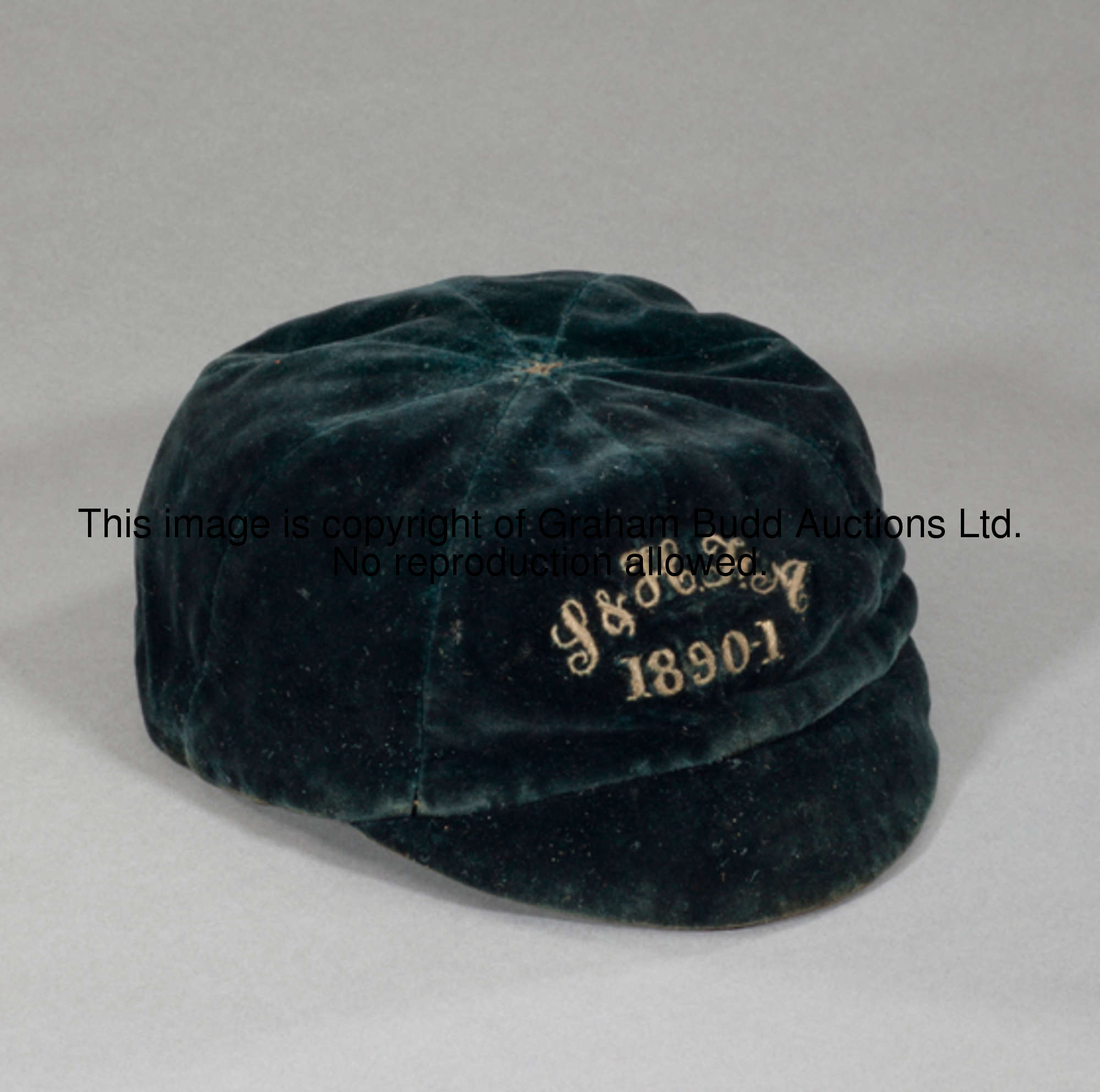 A Sheffield & Hallam Football Association representative cap season 1890-91, inscribed in gold threa...