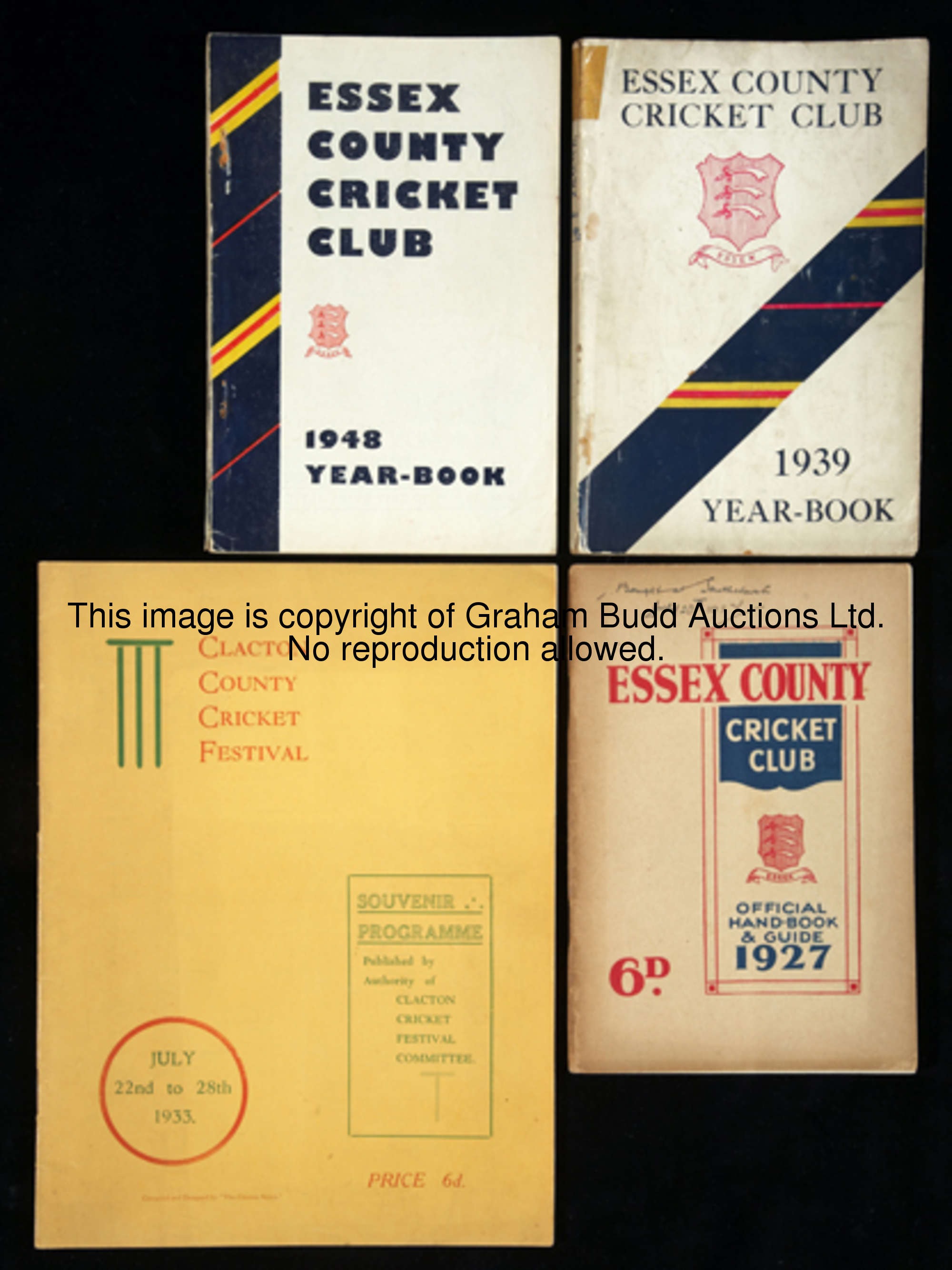 Essex County Cricket Club Yearbooks, a near unbroken run for 1927 to 1999, lacking just 1928 (not pu...