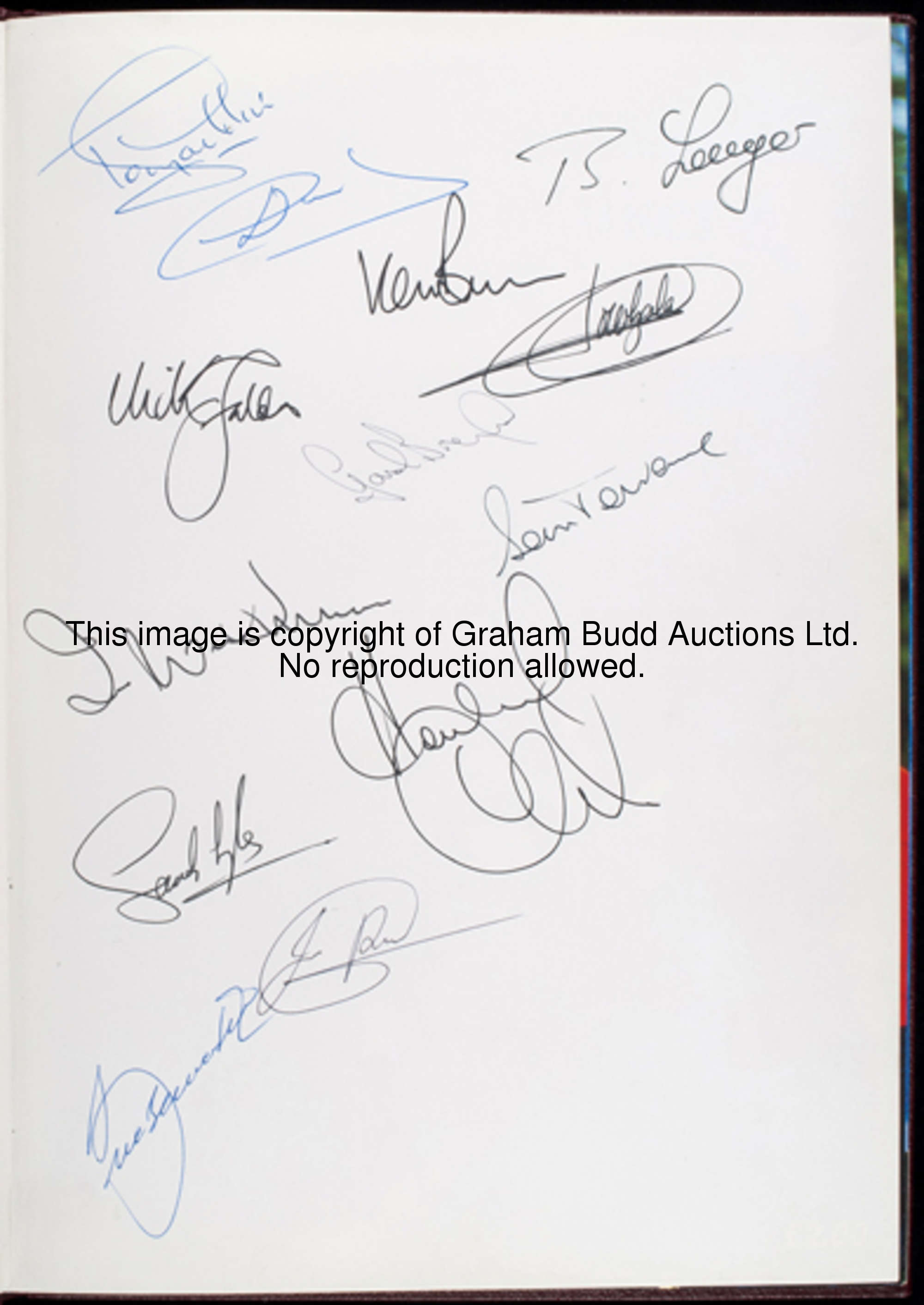 A signed VIP edition of the official 1987 PGA Ryder Cup magazine, the magazine bound in maroon leath...