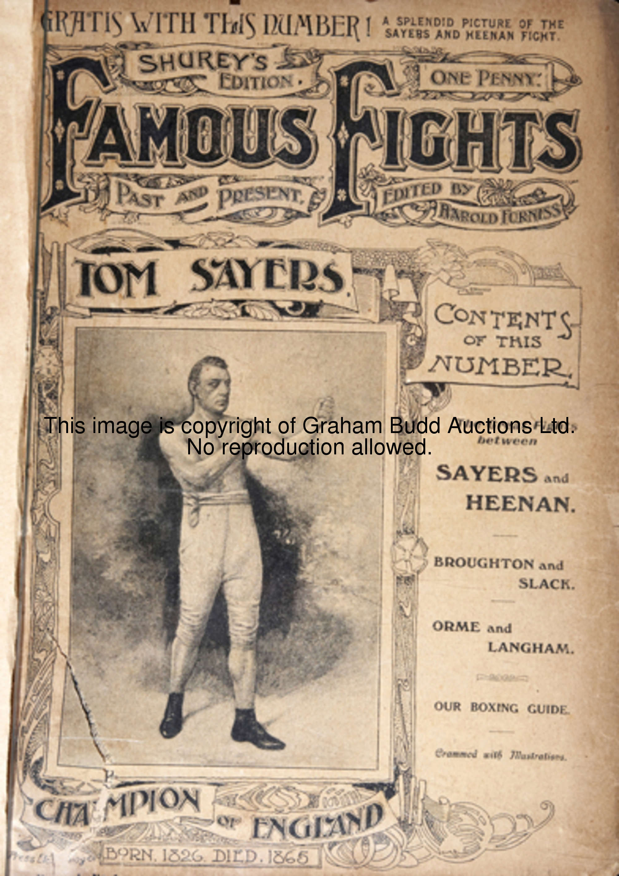 A bound volume of Shurey's Edition Famous Fights Past and Present, first published 1903, edited by H...