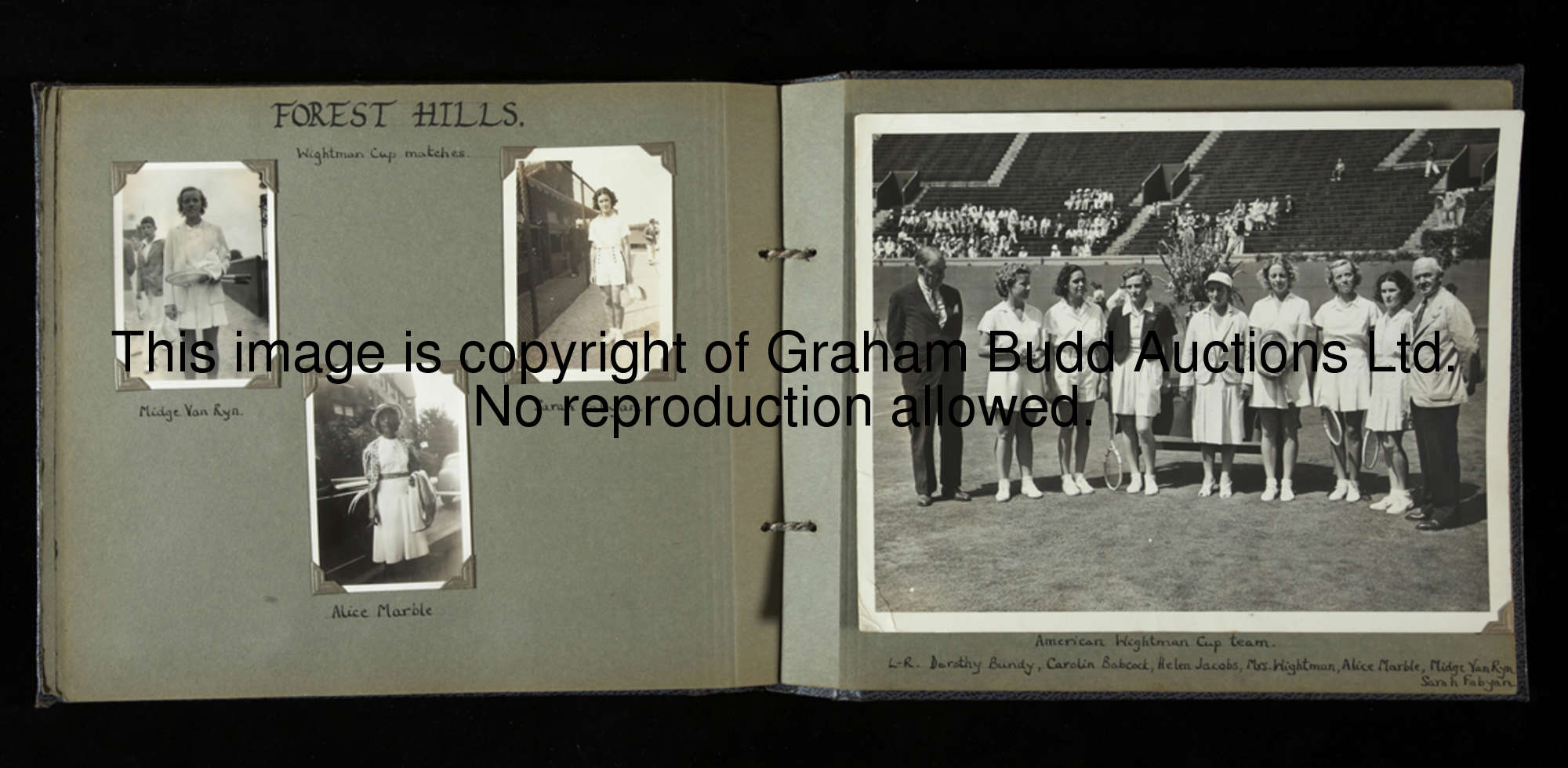 Fine 1930s lawn tennis photograph album, intriguing and interesting, compiled by a passenger and her...