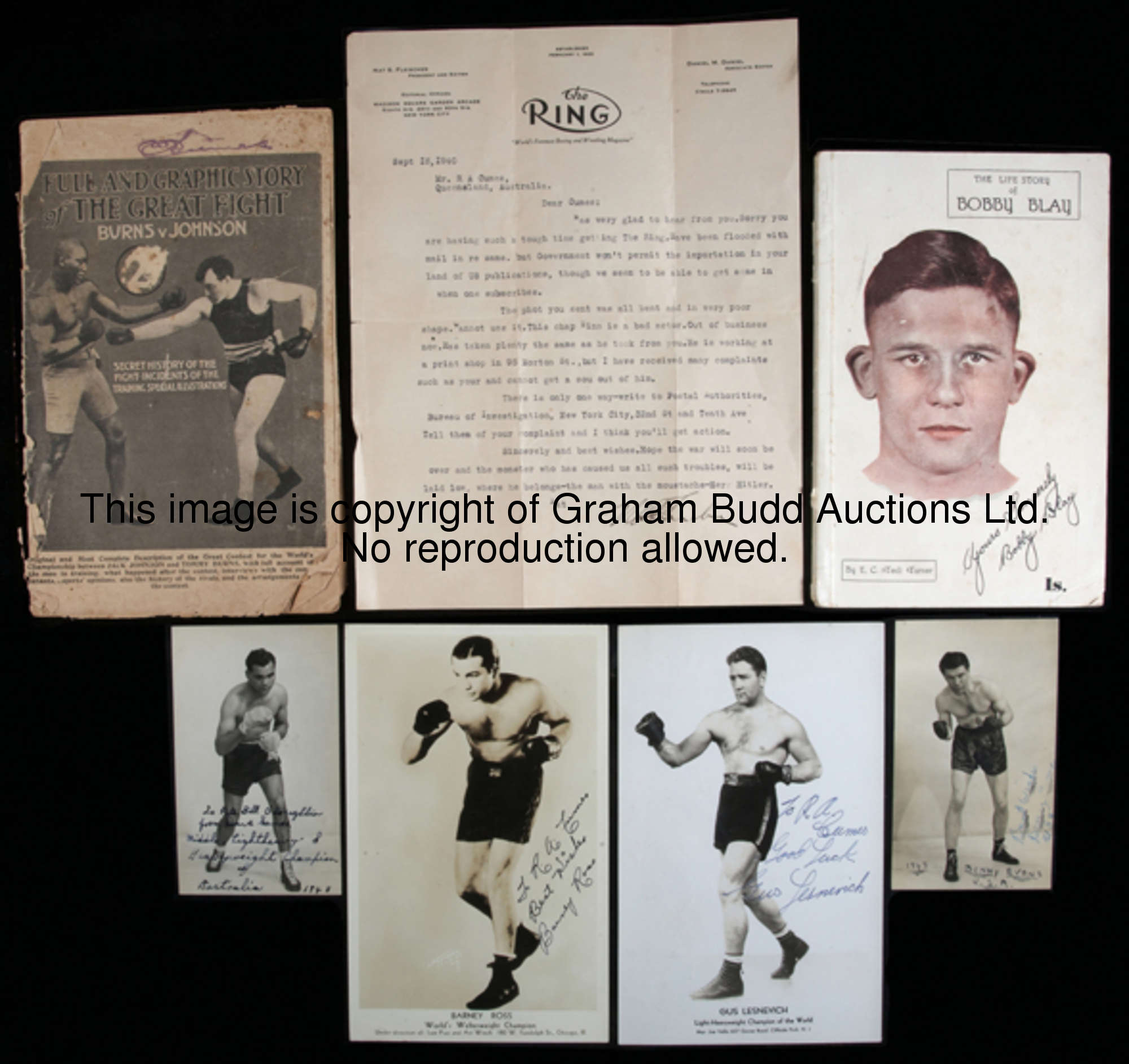 A good collection of boxing postcards, books and ephemera mostly relating to Australia, a good quant...