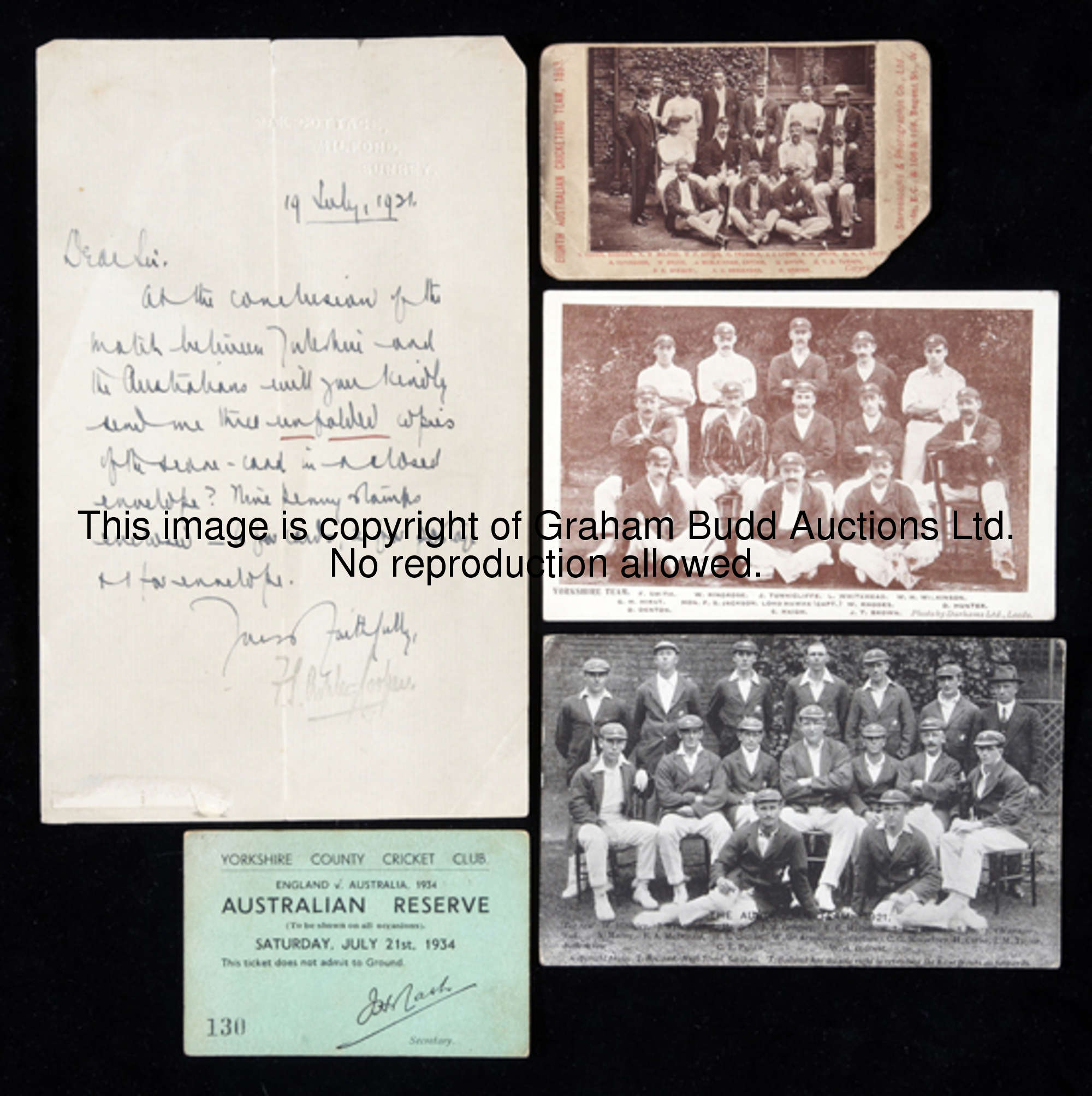 Frederick Sanderson Archive: cricket, a small cabinet photographic card of the 8th Australian cricke...