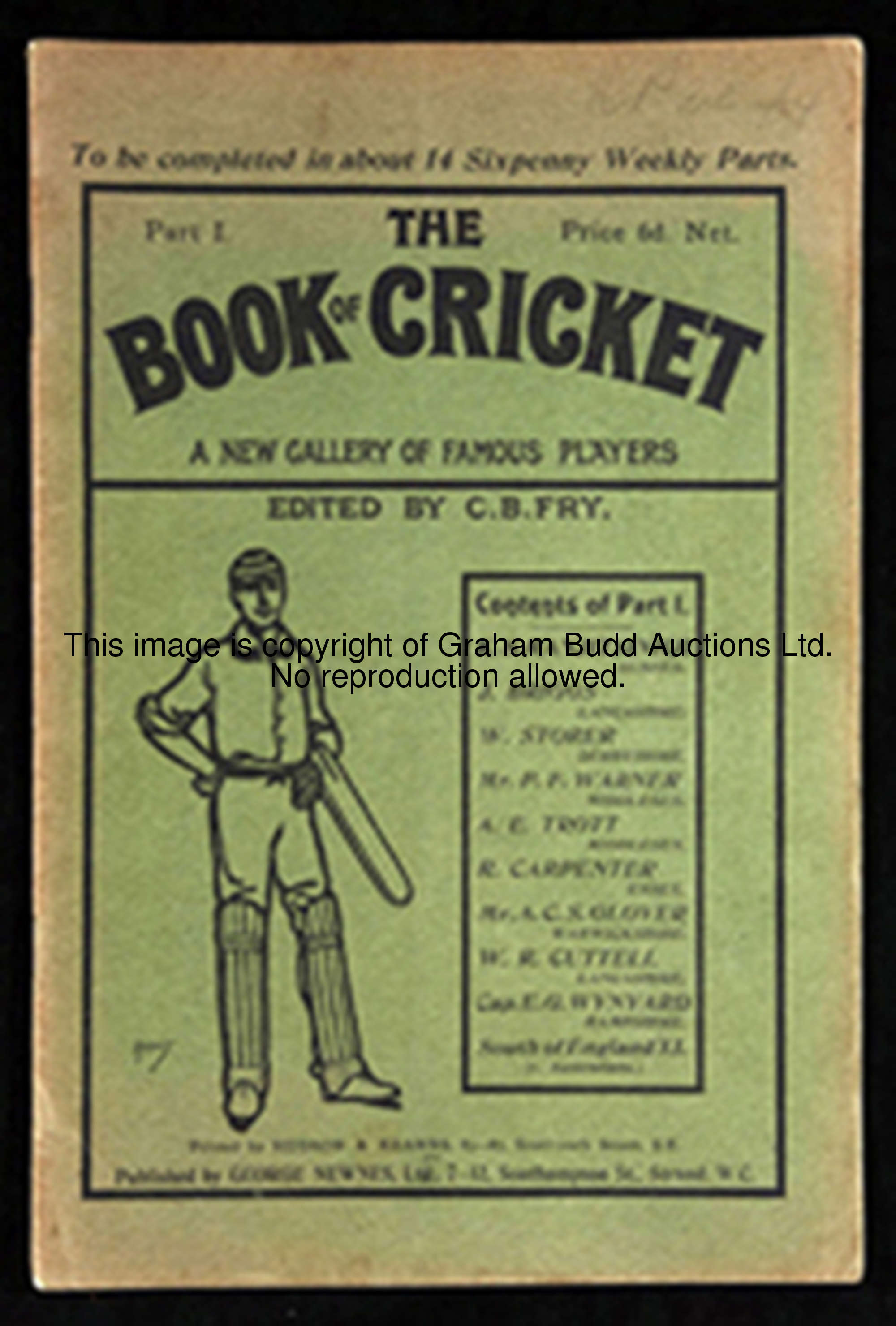 Cricket memorabilia, comprising: a presentation copy of W.G. Grace's 1891 book 'Cricket', the inside...