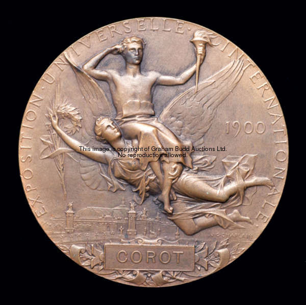 A 1900 Paris Olympic Games participation medal issued to the balloonist Abel Corot, in the form of a...