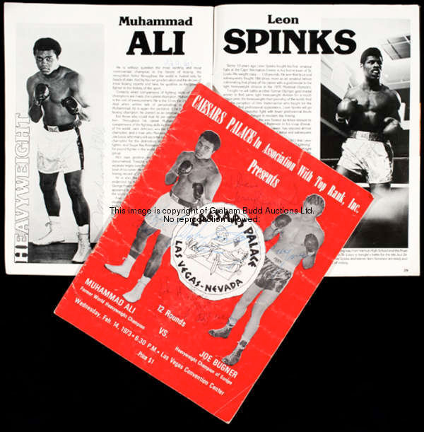 Two multi signed Las Vegas boxing programmes, the first for Muhammad Ali v Joe Bugner fight 14.2.197...