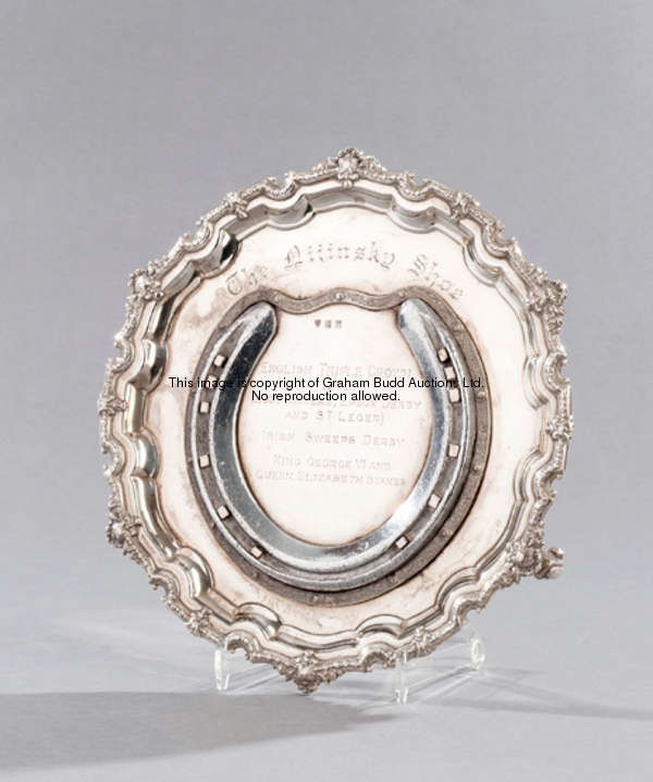 A silver mounted Nijinsky racing plate, hallmarked J B Chatterley & Sons Ltd, Birmingham, 1970, the ...