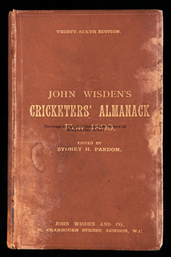 John Wisden's Cricketers' Almanack 1899 original hardback, wear to covers