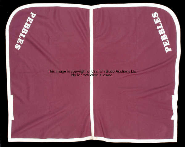 A rug won by the outstanding mid-1980s champion filly Pebbles at exercise, in the maroon livery of S...