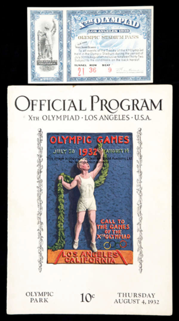 Olympic Games memorabilia, a calendar of events for Paris 1924; five official daily programmes for t...