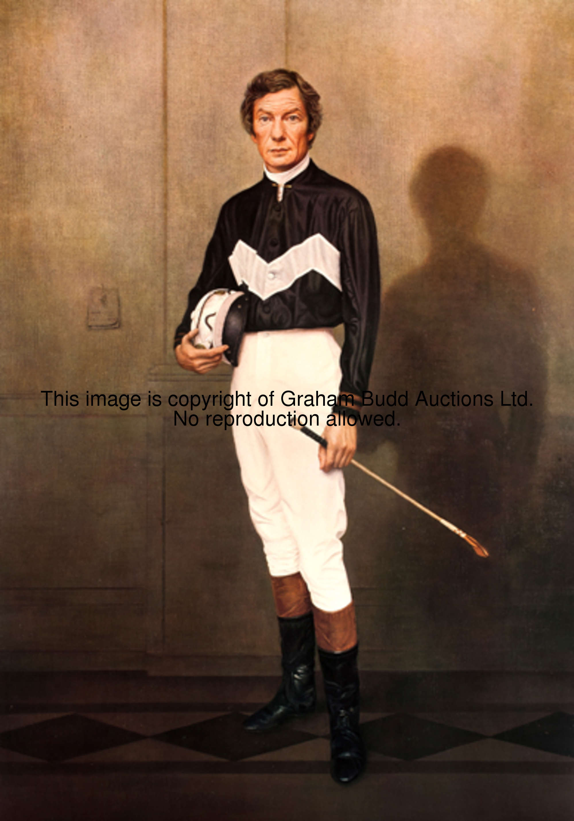 After Raymond Skipp LESTER PIGGOTT IN THE COLOURS OF MR CHARLES ST. GEORGE colour lithograph, signed...