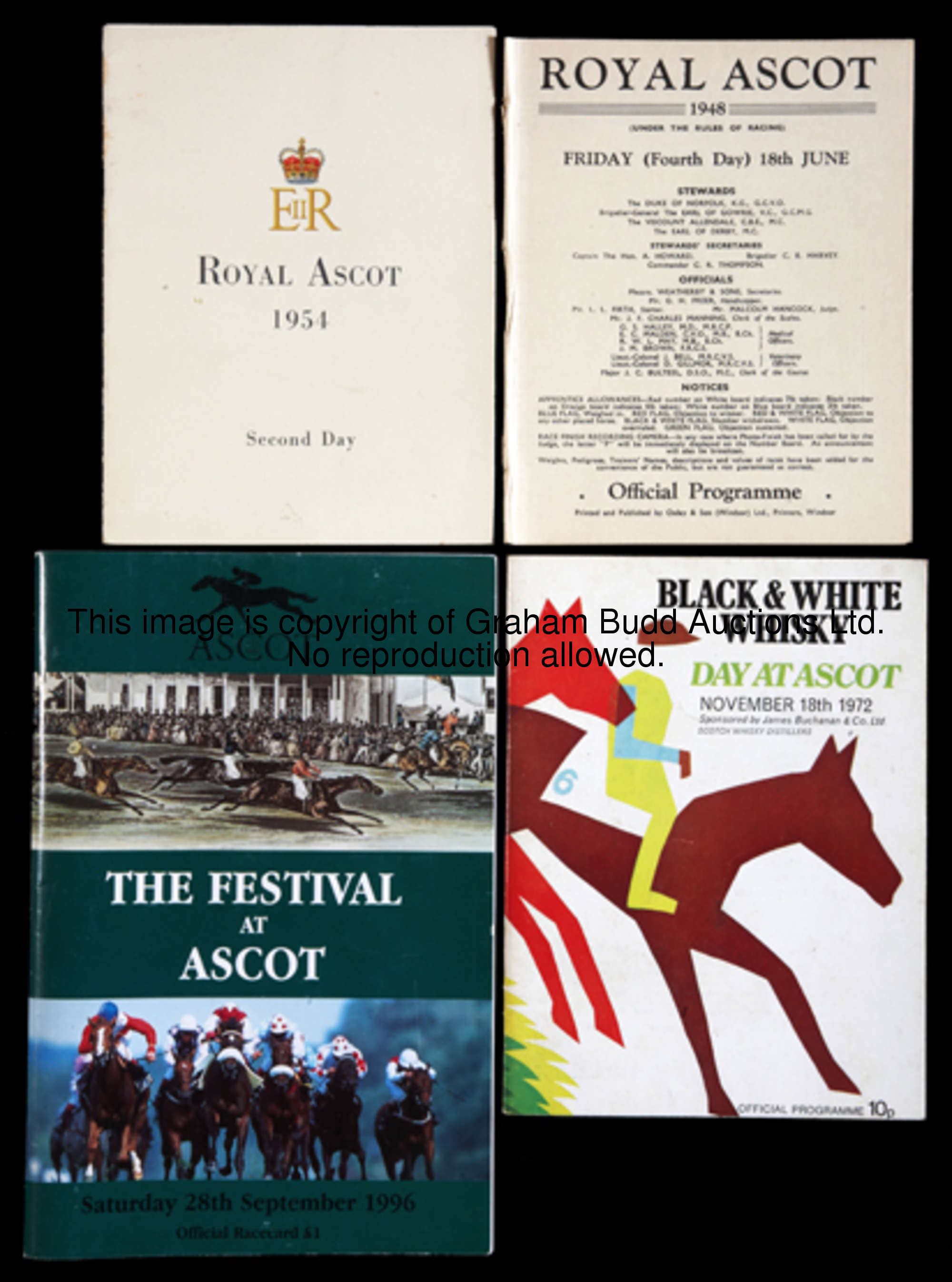 A collection of Ascot racecards, including the Royal Meeting, a 1948 & 1954, then various issues bet...