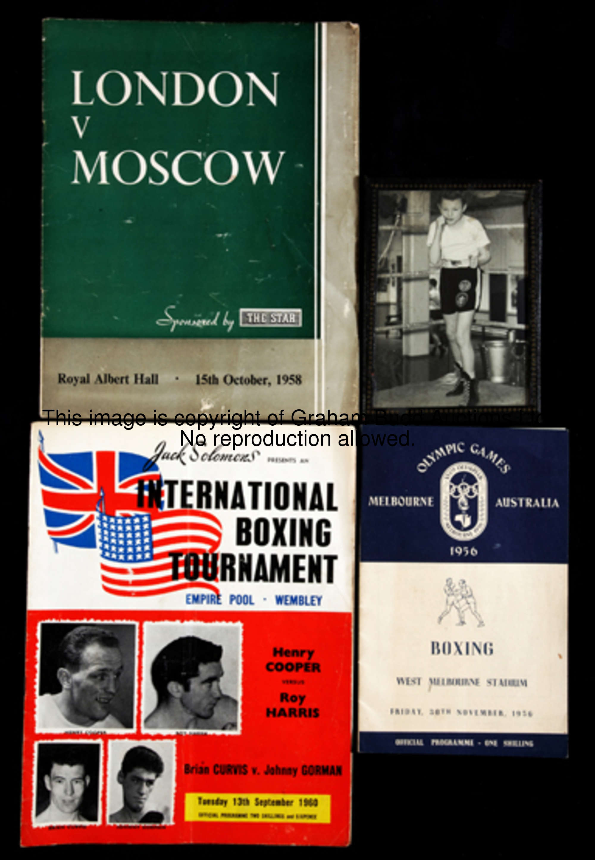 A collection of boxing programmes, press photos and miscellaneous items, the early career of Terry S...