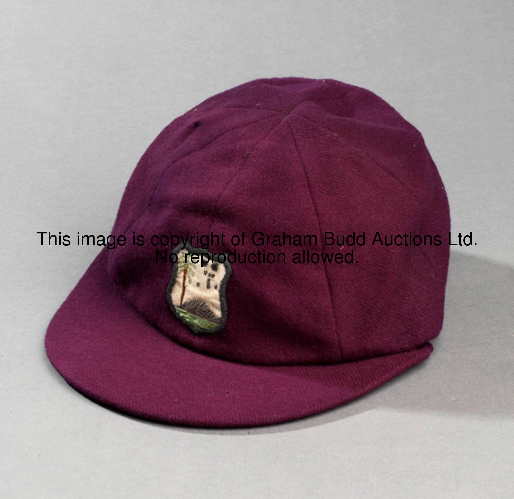 A West Indies Test cricket cap, maroon by Simpson of Piccadilly, circa 1960s/70s, original recipient...