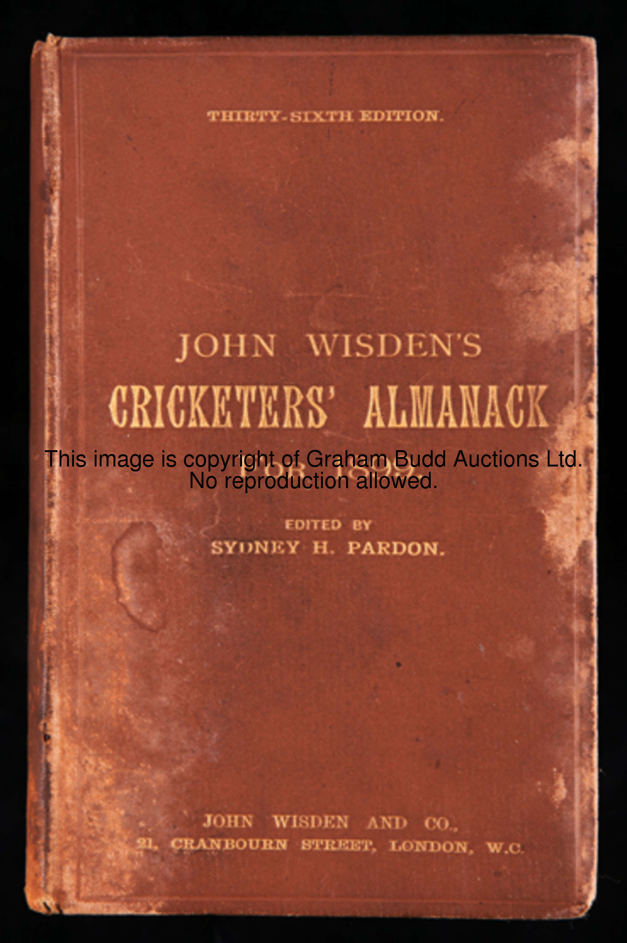 John Wisden's Cricketers' Almanack 1899 original hardback, wear to covers