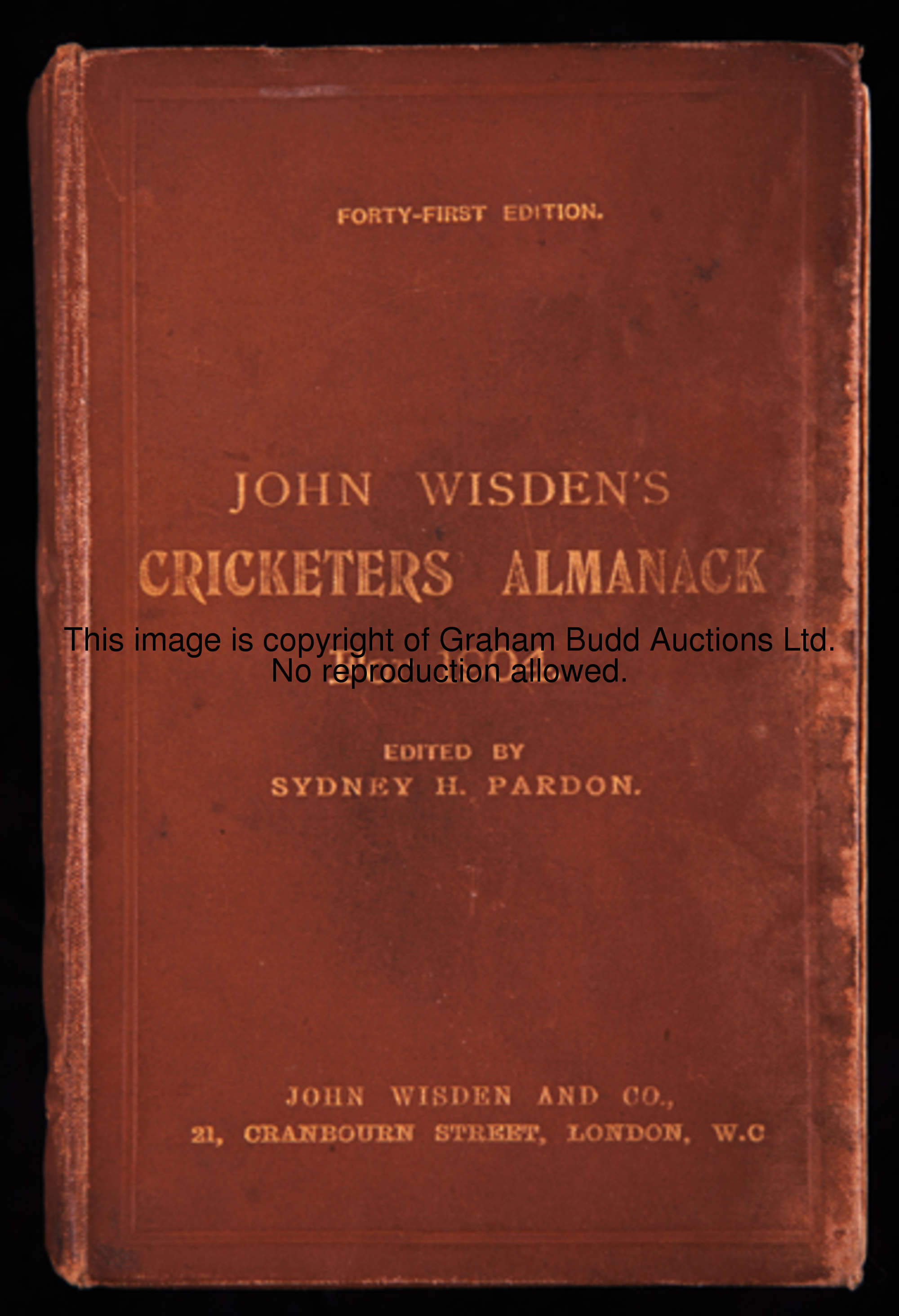 John Wisden's Cricketers' Almanack 1904. original hardback, wear to covers, loose at spine 