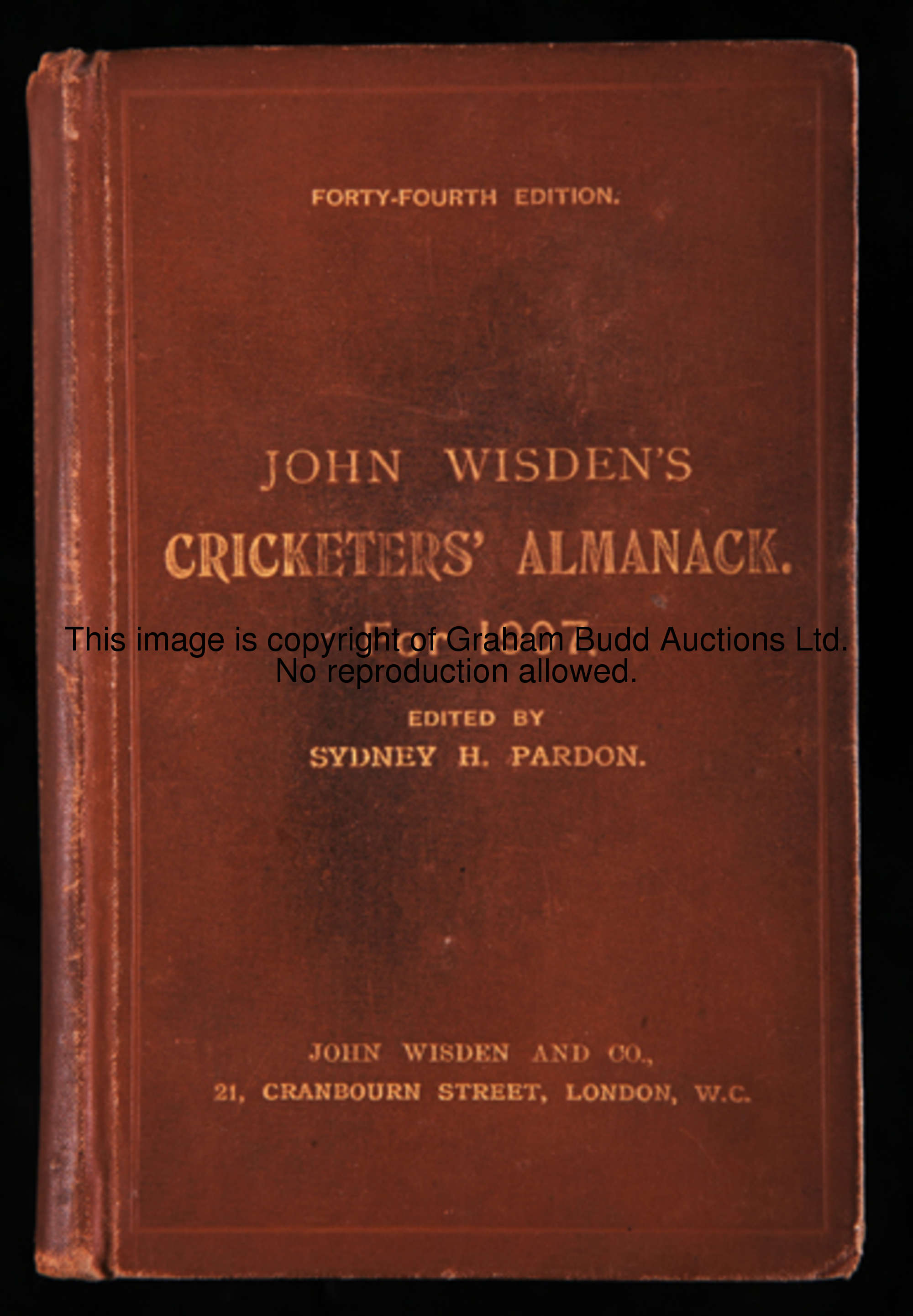 John Wisden's Cricketers' Almanack 1907 original hardback, reasonably good condition