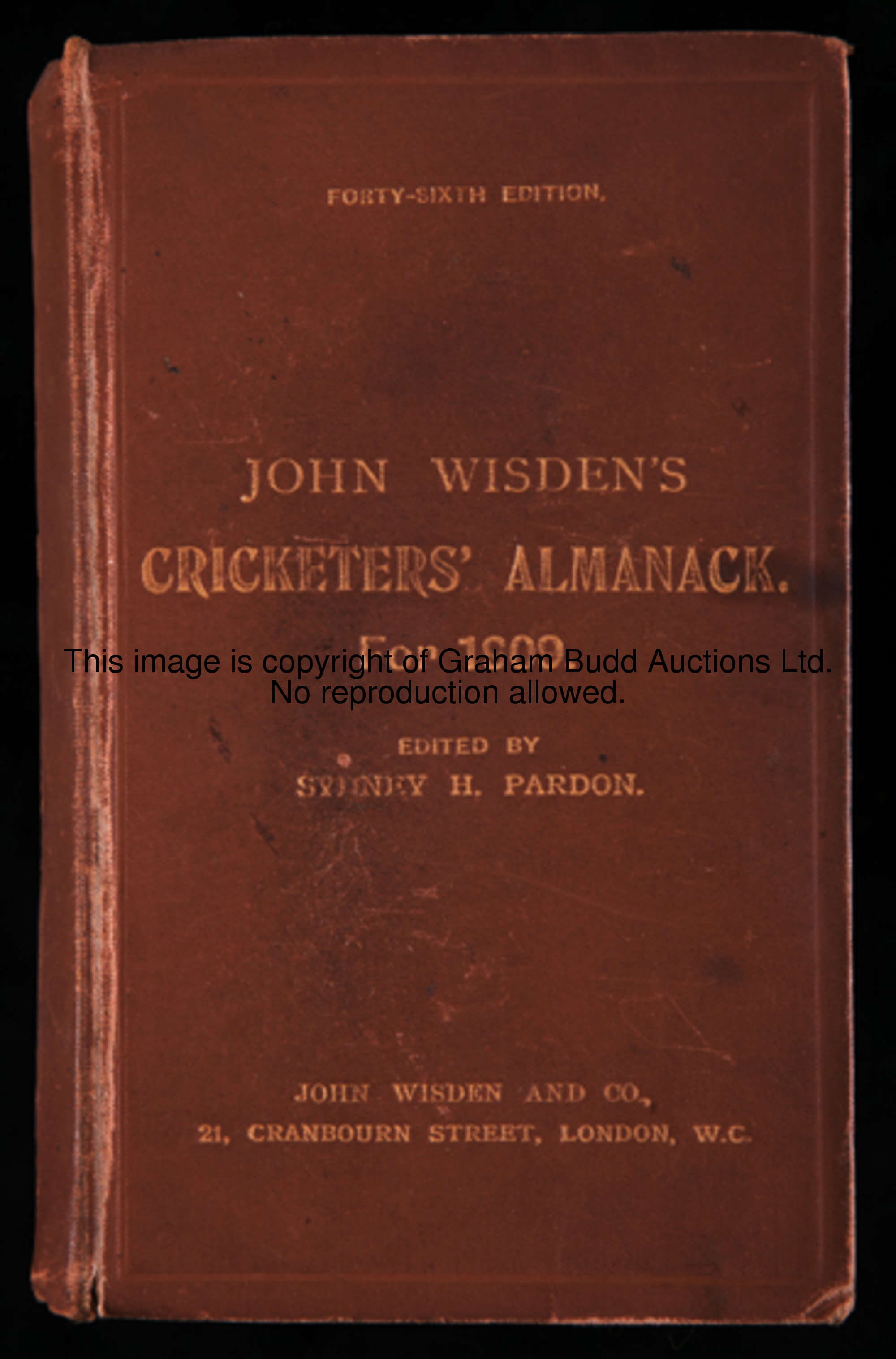 John Wisden's Cricketers' Almanack 1909 original hardback, reasonable condition