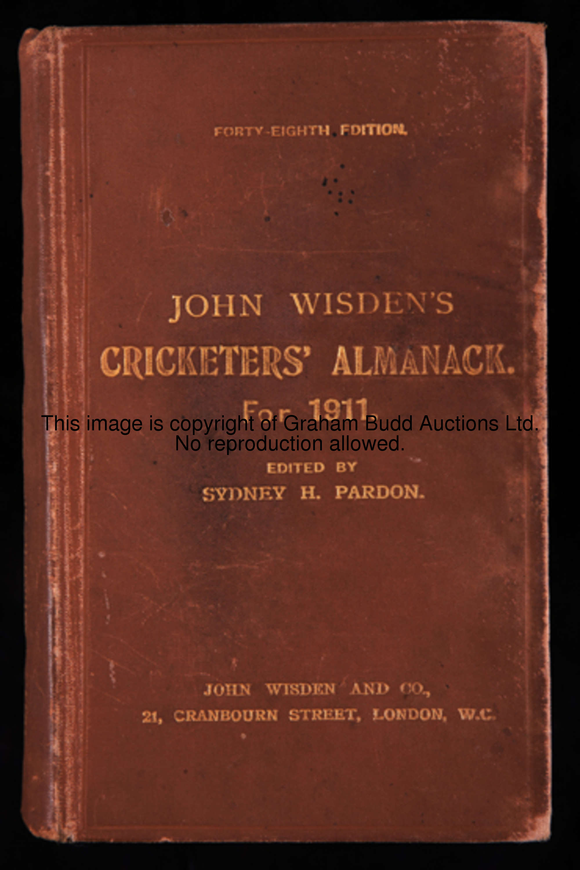 John Wisden's Cricketers' Almanack 1911, original hardback, some wear to covers