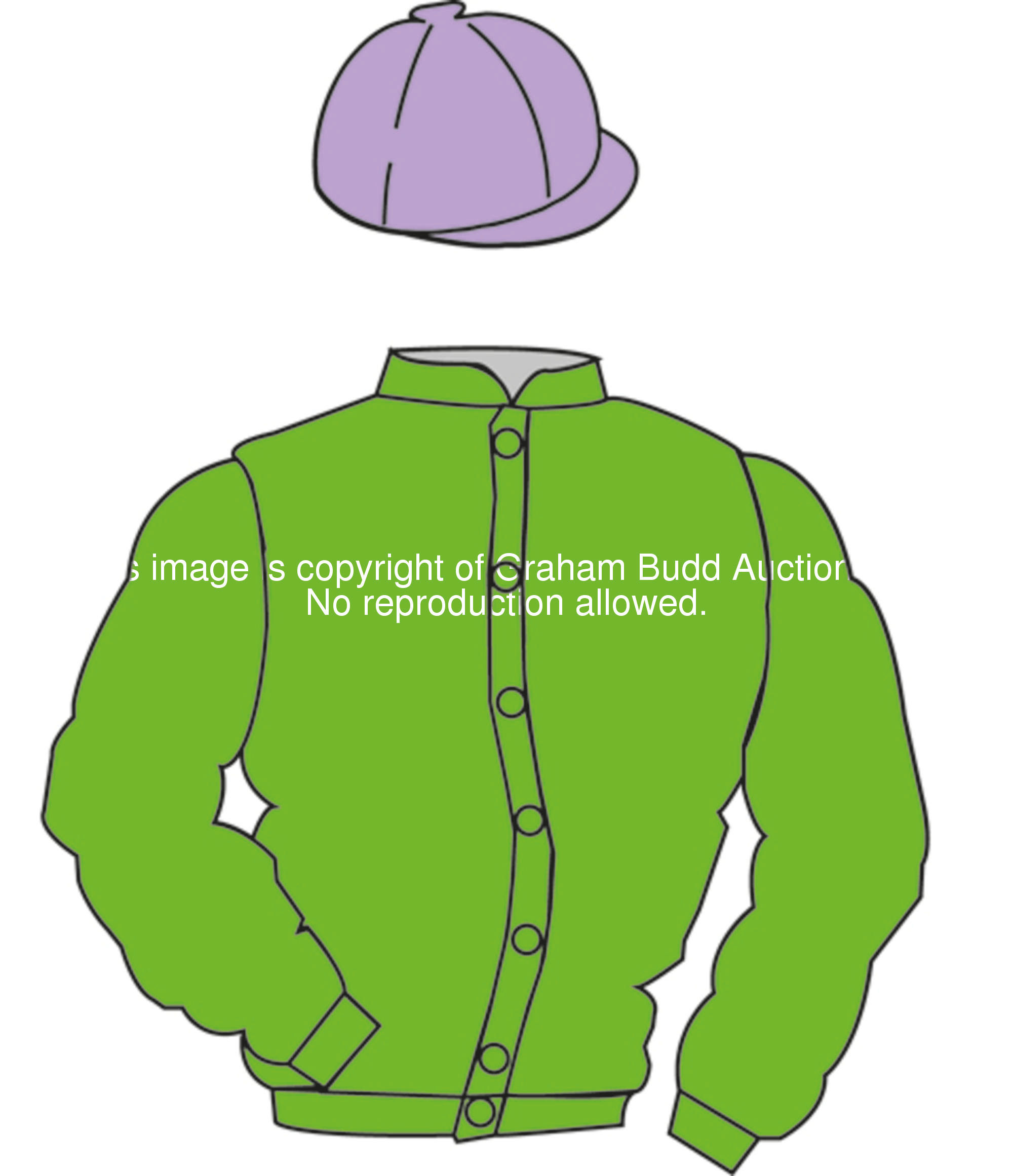 BHA SALE OF RACING COLOURS: PEA GREEN, MAUVE cap