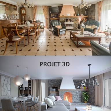 Home staging virtuel sejour