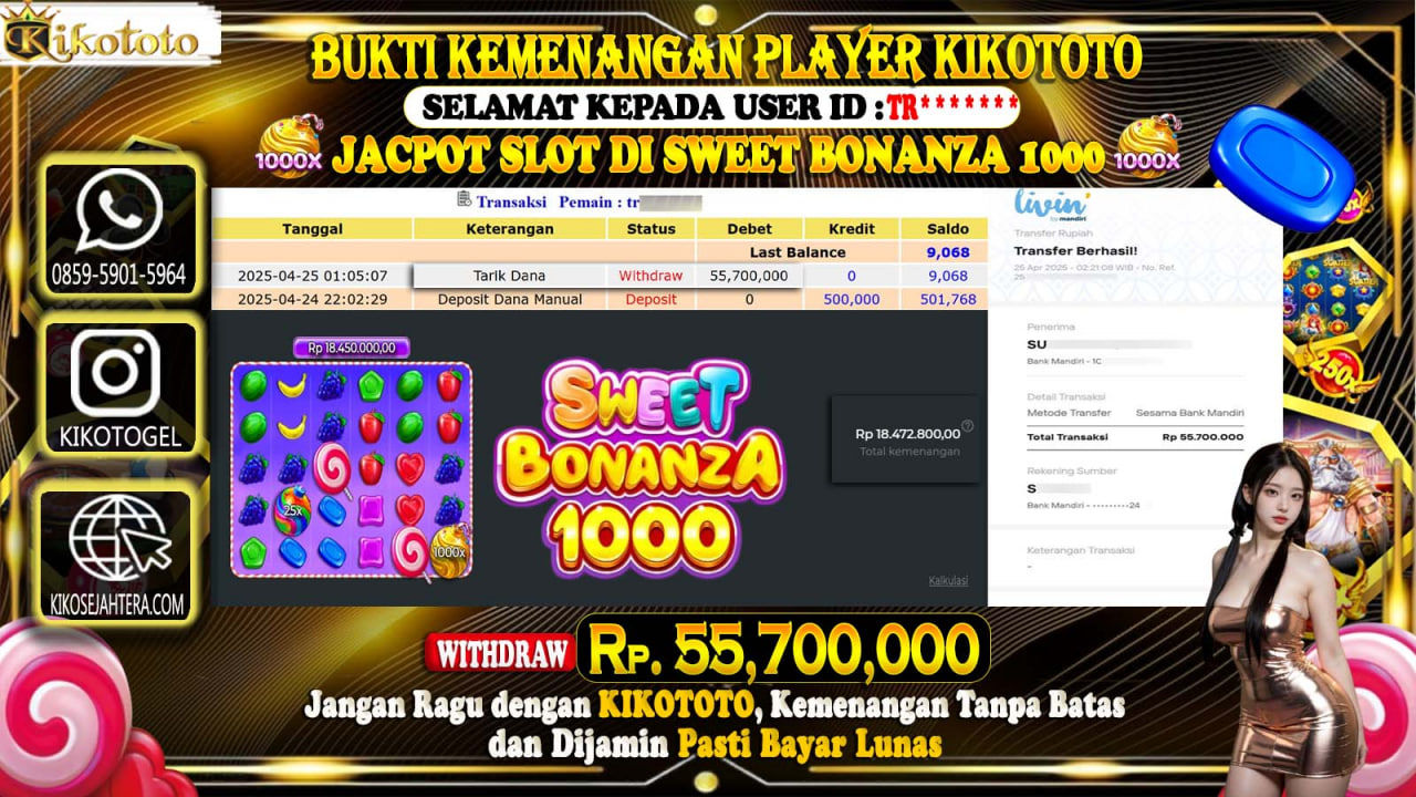 MENANG BESAR DI SWEET BONANZA 1000 SEBESAR Rp 55,700,000 LANGSUNG DAN TANPA BASA BASI DI BAYAR KIKOTOTO !!!