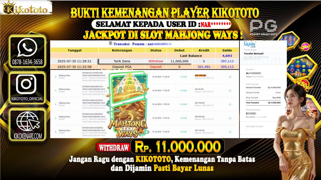 LAGI - LAGI !! MENANG BESAR DI MAHJONG WAYS SEBESAR Rp 11,000,000 LANGSUNG DAN TANPA BASA BASI DI BAYAR KIKOTOTO !!!