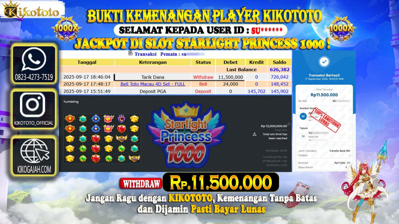LAGI - LAGI !! MENANG BESAR DI STARLIGHT PRINCESS 1000 SEBESAR Rp 22,000,000 LANGSUNG DAN TANPA BASA BASI DI BAYAR KIKOTOTO !!!