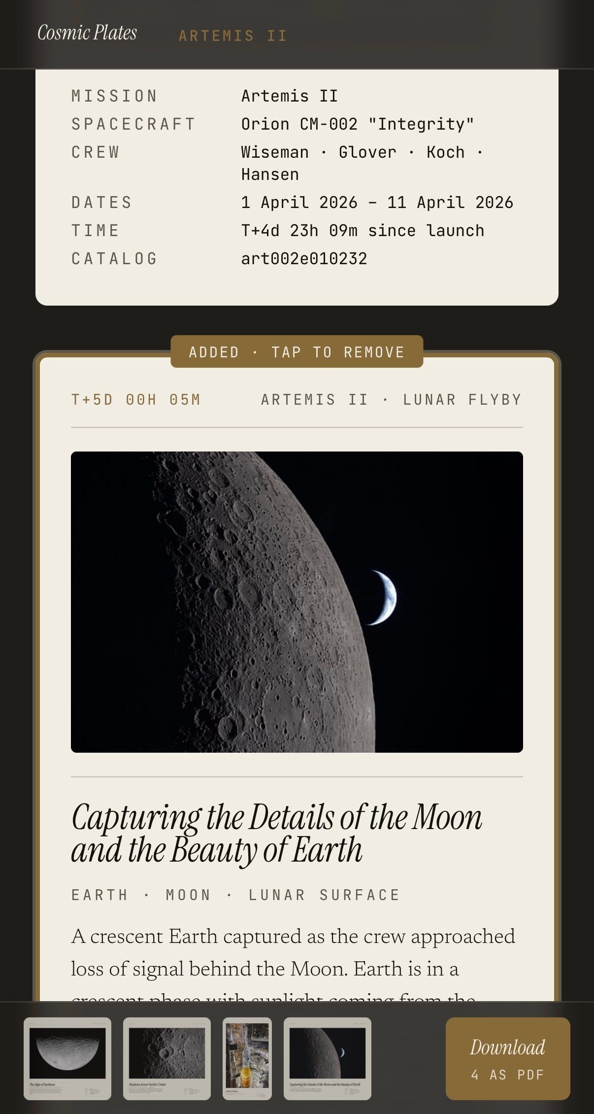 Mobile screenshot of the selection process