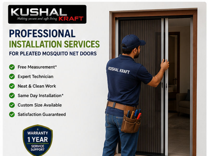 Clear acrylic crystal folding door with aluminium frame for a balcony in Ranchi