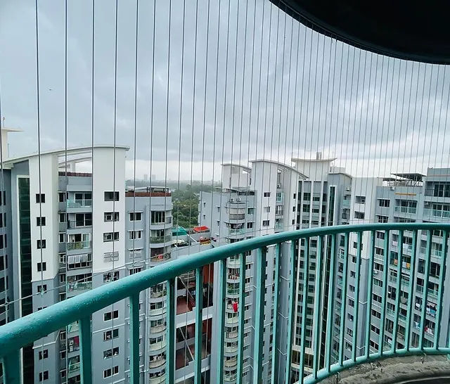 Invisible grill installation on a balcony in Ranchi