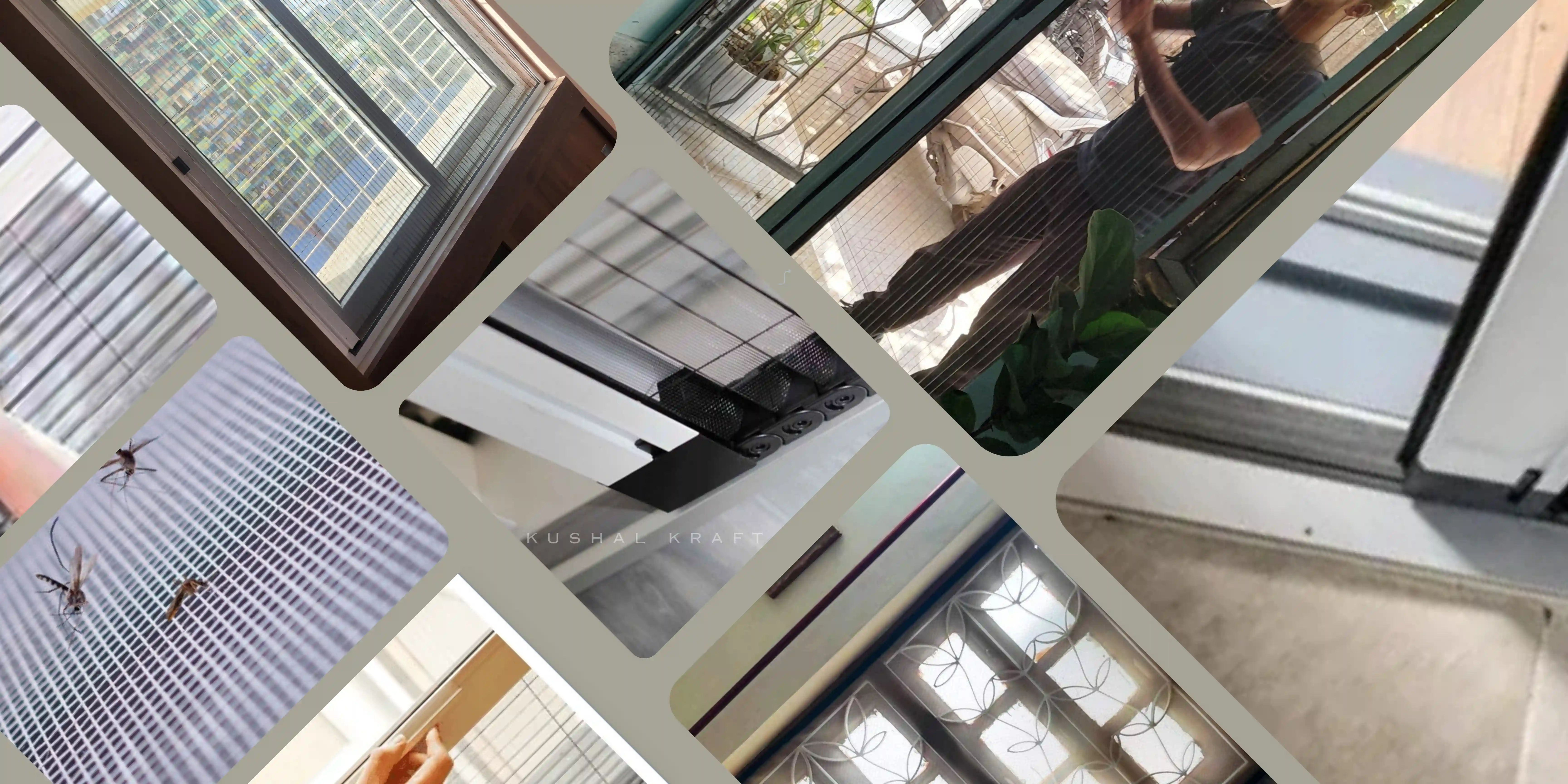 Pleated mosquito net doors and windows