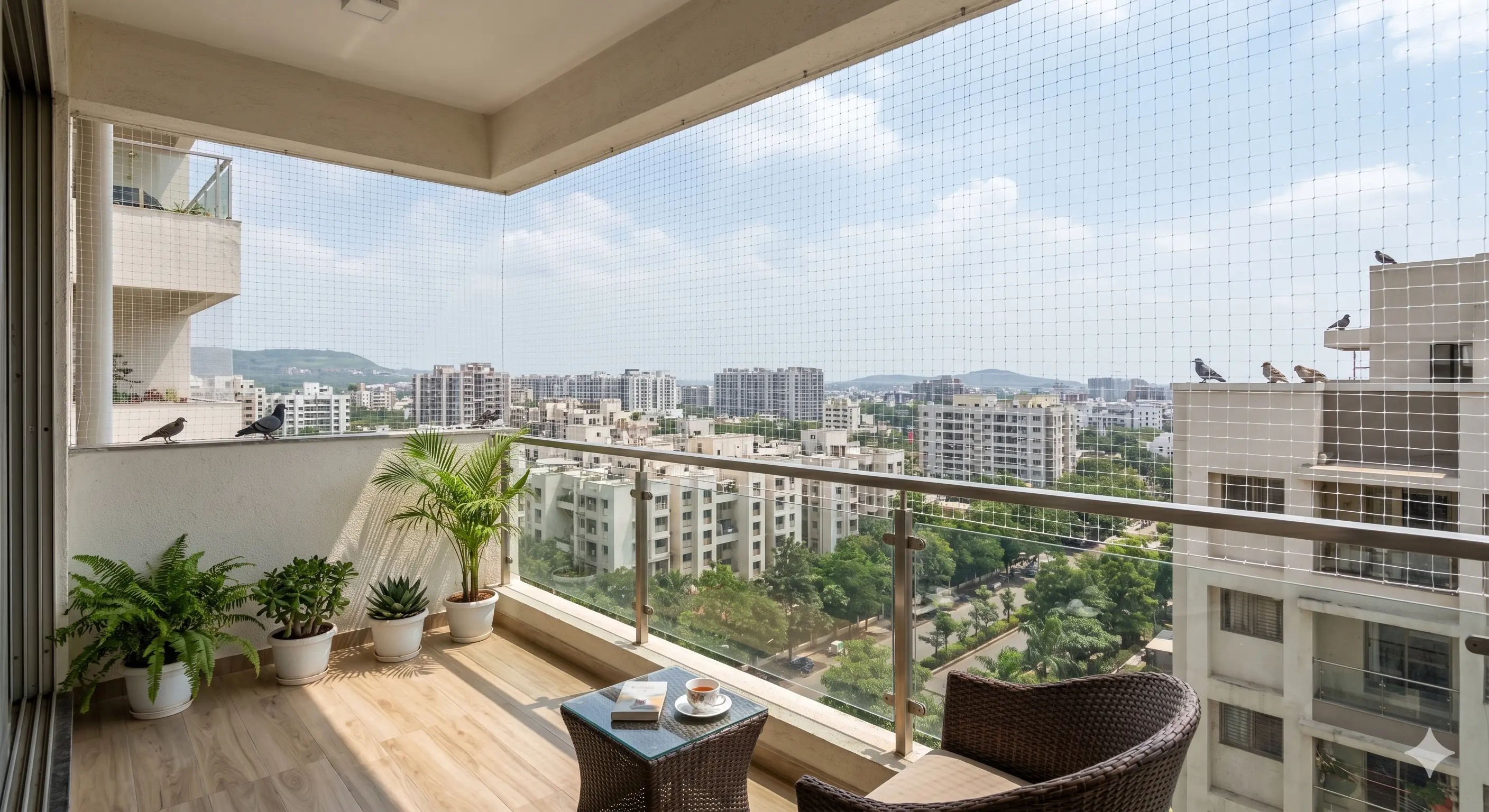 Transparent Balcony Net